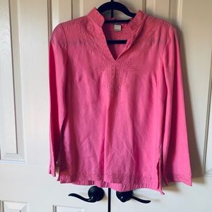 Pink blouse with embroidery
